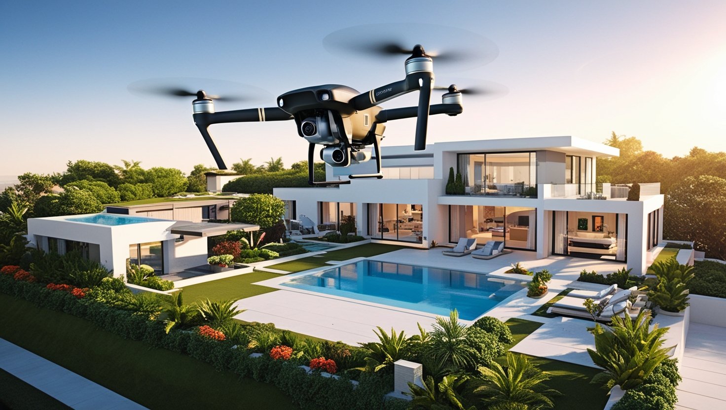 real estate survey with drone